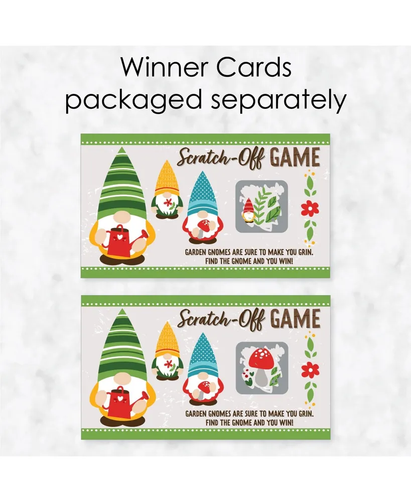 Garden Gnomes - Forest Gnome Party Game Scratch Off Cards - 22 Count