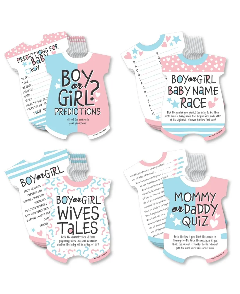 Big Dot Of Happiness Baby Gender Reveal 4 Team Boy or Girl Party Games 10  Cards Each Gamerific Bundle