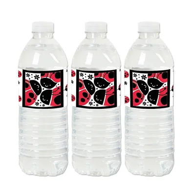 Happy Little Ladybug - Party Water Bottle Sticker Labels - 20 Ct
