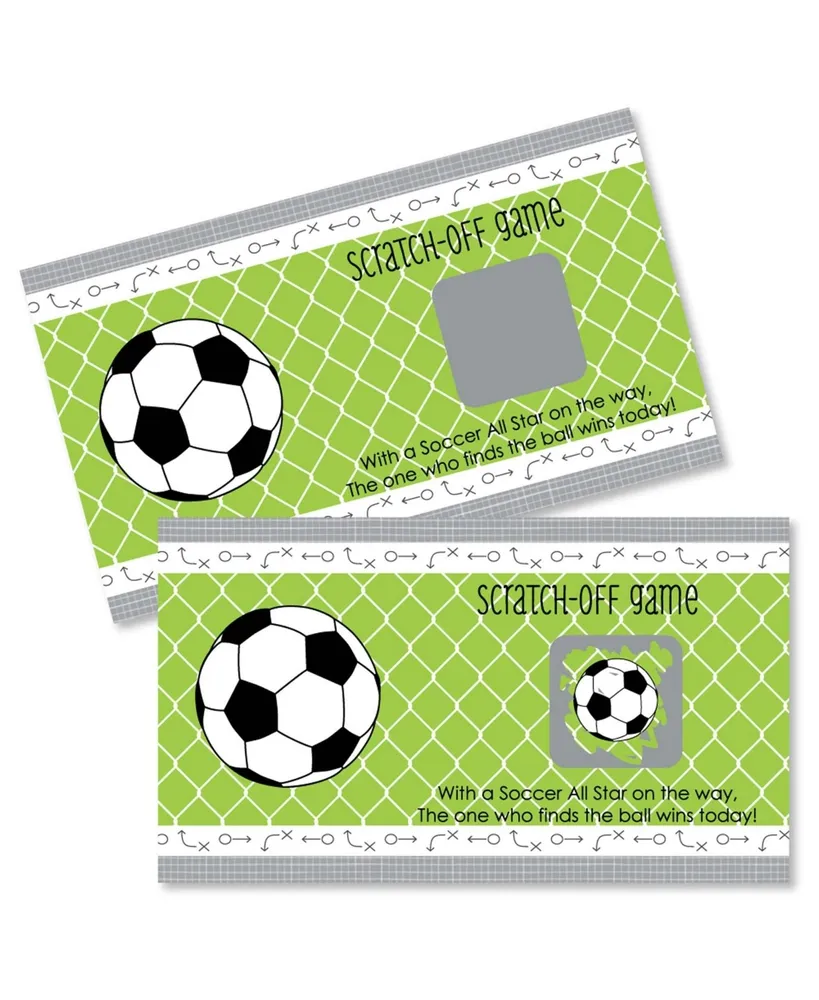 Big Dot Of Happiness Goaaal - Soccer - Baby Shower or Birthday Party Game  Scratch Off Cards - 22 Ct