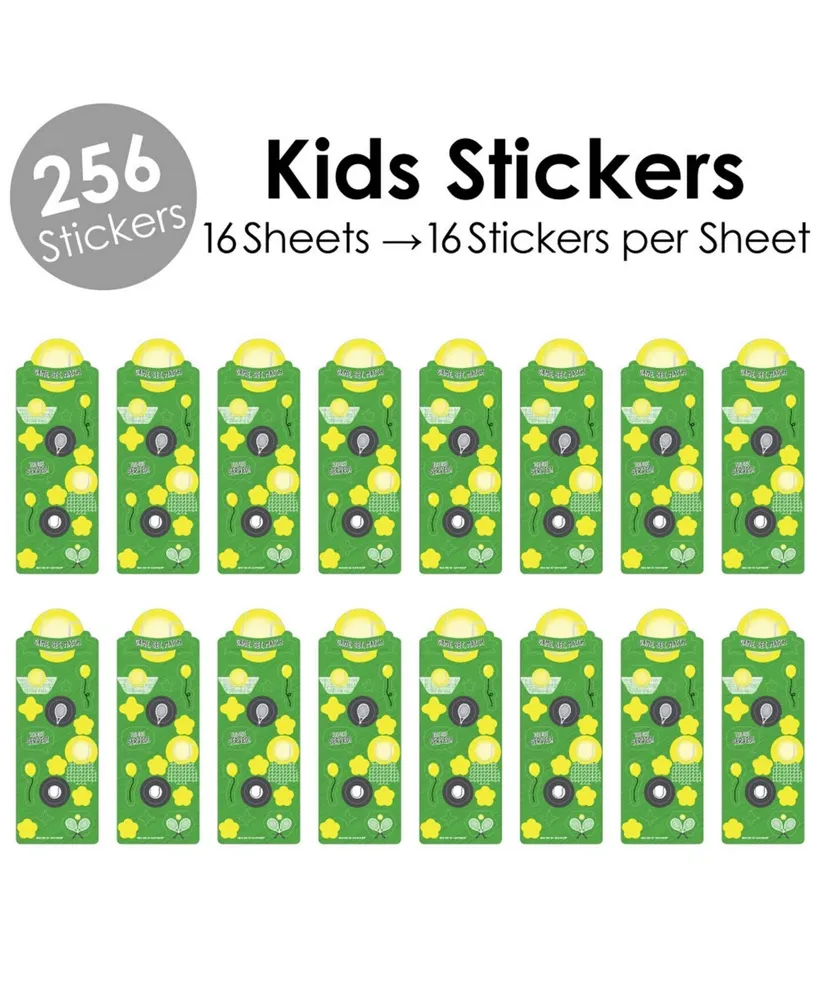 You Got Served - Tennis - Tennis Ball Favor Kids Stickers 16 Sheets 256 Stickers