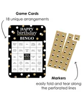 Big Dot of Happiness Adult Happy Birthday Gold Find the Guest Bingo Cards & Markers Bingo Game 18 Ct