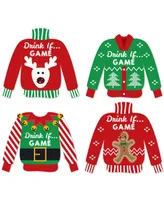 Big Dot of Happiness Drink If Game - Ugly Sweater - Christmas and Holiday Party Game - 24 Count