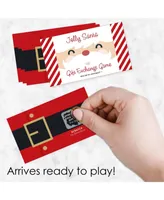 Big Dot of Happiness Jolly Santa Claus - White Elephant Gift Exchange Game Scratch Off Cards - 22 Ct