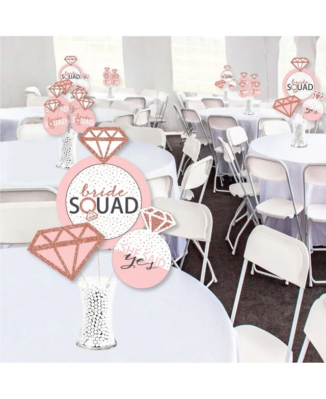 Big Dot of Happiness Bride Squad - Rose Gold Bridal Shower or Bachelorette  Party Centerpiece Sticks - Table Toppers - Set of 15