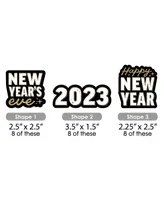 Big Dot of Happiness Hello New Year - Paper Straw Decor - 2024 NYE Party  Striped Decorative Straws - Set of 24