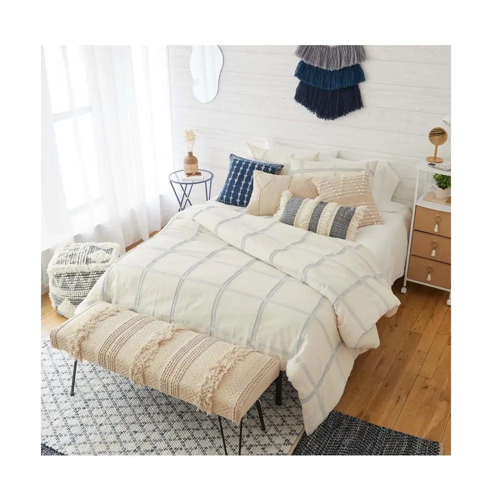 Dormify Georgia Yarn Dyed Clip Plaid Comforter and Sham Set, Full/Queen, Traditional, Cotton, Ultra-Cute Styles to Personalize Your Room