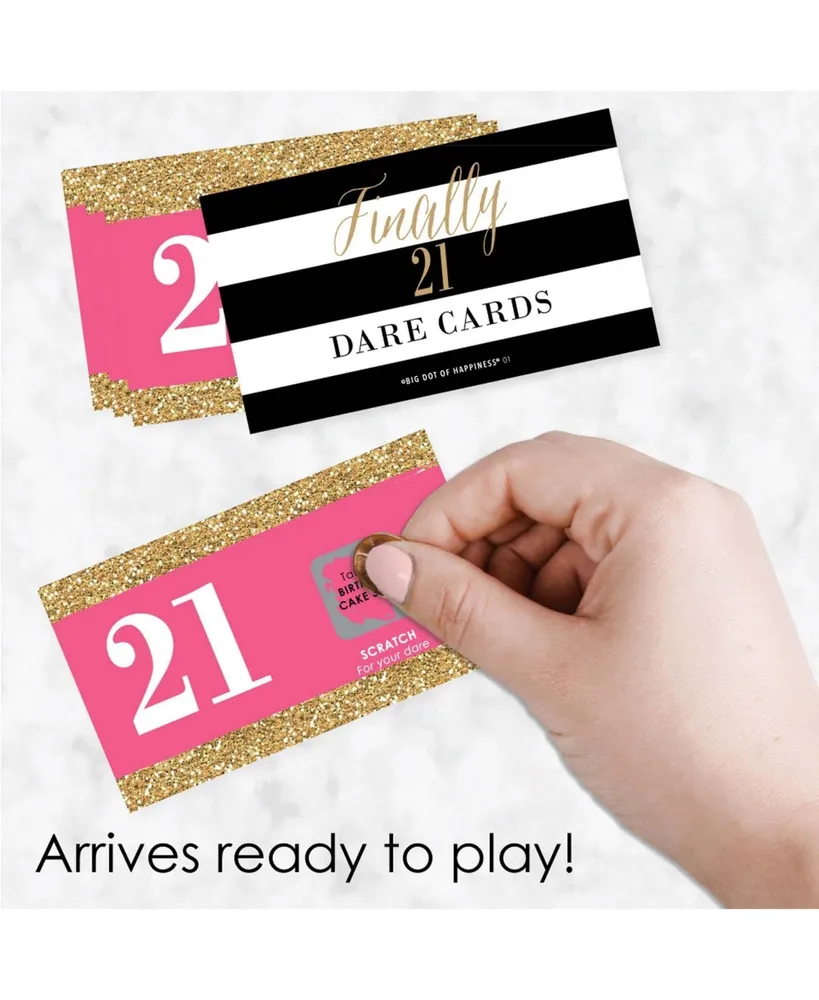 Finally 21 Girl - 21st Birthday - Party Game Scratch Off Dare Cards - 22 Ct