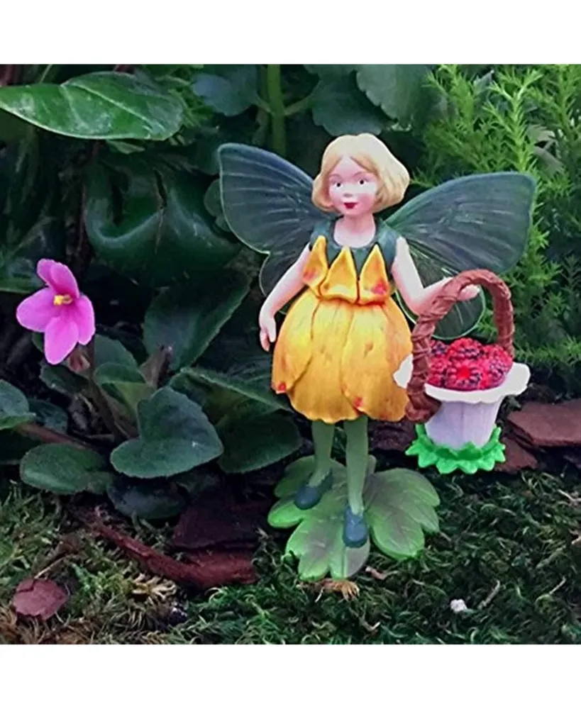 Flower Fairies Secret Garden Buttercup Fairy w/ Raspberry Basket