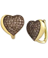 Le Vian Godiva x Le Vian Chocolate Diamond Pave Heart Statement Earrings (1-3/8 ct. t.w.) in 14k Gold