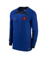Men's Nike Netherlands National Team 2022/23 Home Breathe Stadium Replica Blank Long Sleeve Jersey