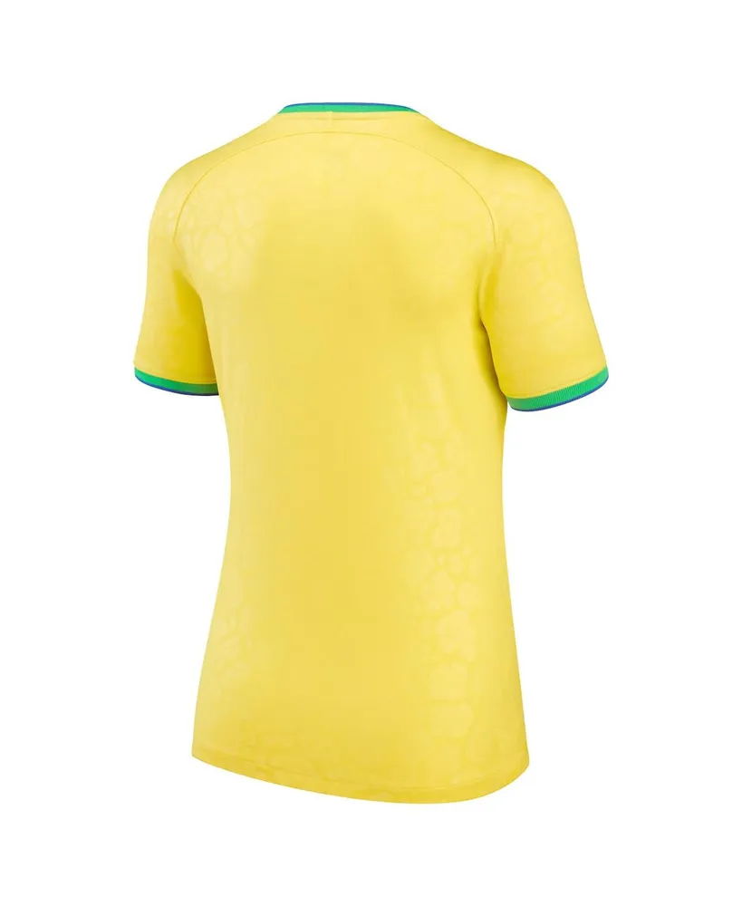 Women's Nike Yellow Brazil National Team 2022/23 Home Breathe Stadium Replica Blank Jersey