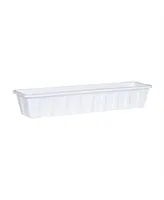 Novelty Manufacturing Polypropylene Flower Box Planter/Liner, White, 30" L