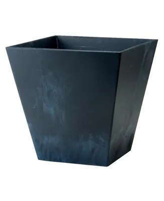 Novelty Resin Plastic Square Ella Black Planter/Flower Pot, 16"