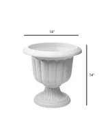 Novelty Classic Urn Plastic Planter Stone Colored - 14 Inch Pack of 1