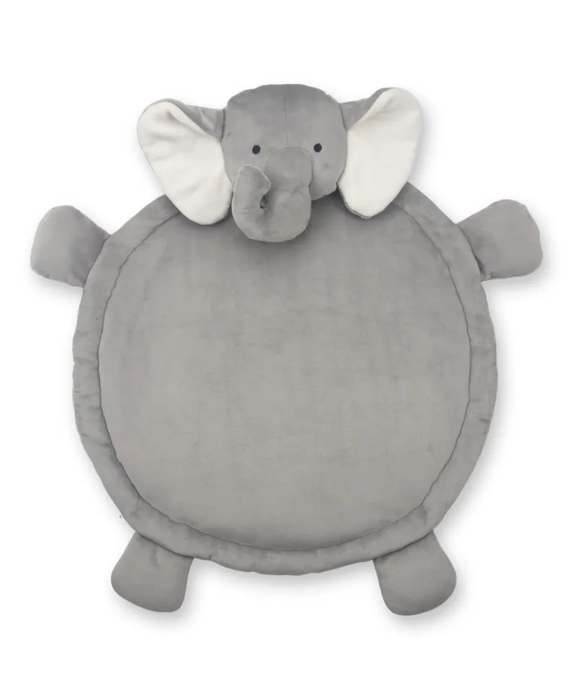 Lambs & Ivy Elephant Baby Play Mat with 3-Dimensional Head - Gray