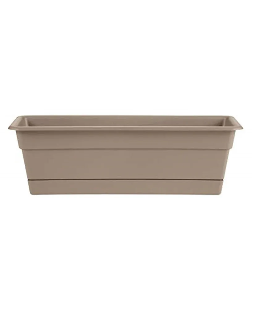 Bloem DCBT24-83 Dura Cotta Window Box Planter w/ Tray 24 Pebble Stone