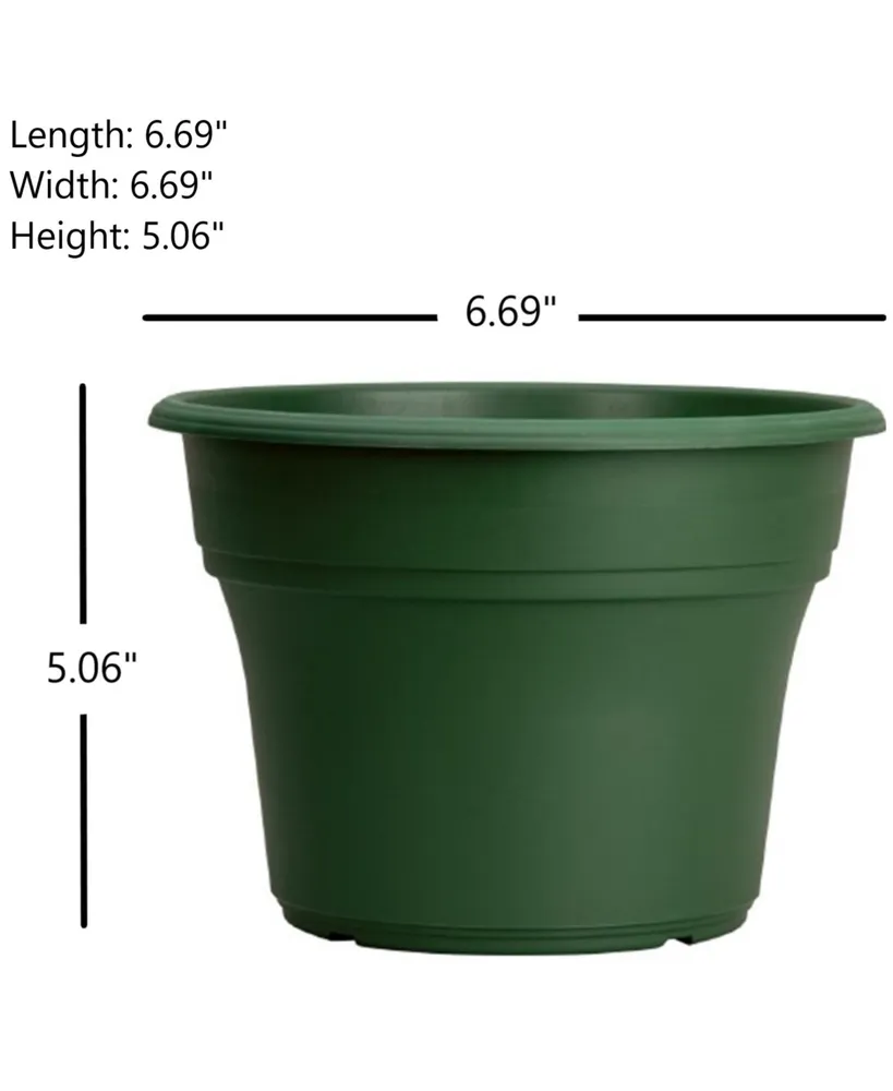 Hc Companies Plastic Flower Pot Planter for Outdoor Plants Green 6.69"