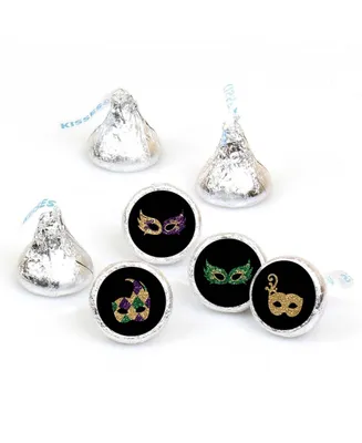 Mardi Gras - Masquerade Party - Round Candy Sticker Favors (1 sheet of 108)