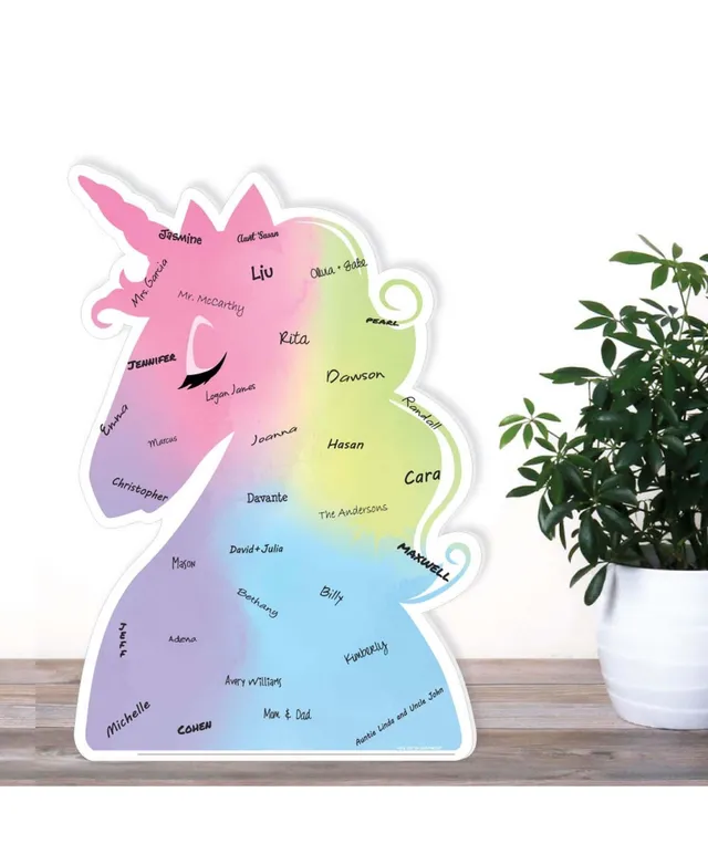 Big Dot of Happiness Rainbow Unicorn Paper Straw Decor - Magical