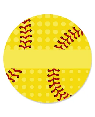 Grand Slam - Fastpitch Softball - Party Circle Sticker Labels - 24 Ct