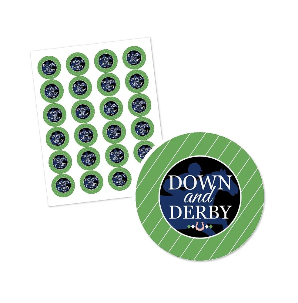 Kentucky Horse Derby - Horse Race Party Circle Sticker Labels - 24 Count