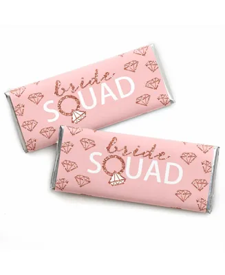 Bride Squad - Candy Bar Wrapper Rose Gold Bachelorette Party Favors - 24 Ct