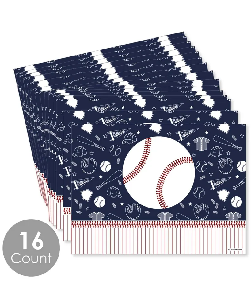 Batter Up - Baseball - Party Table Decorations - Party Placemats - 16 Ct