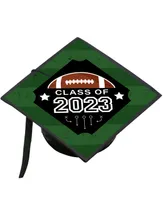 Big Dot of Happiness Grad Football - 2024 Graduation Cap Decorations Kit - Grad Cap Cover