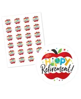 Teacher Retirement - Happy Retirement Party Circle Sticker Labels - 24 Count - Assorted Pre