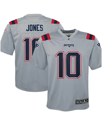 Big Boys Nike Mac Jones Gray New England Patriots Inverted Game Jersey