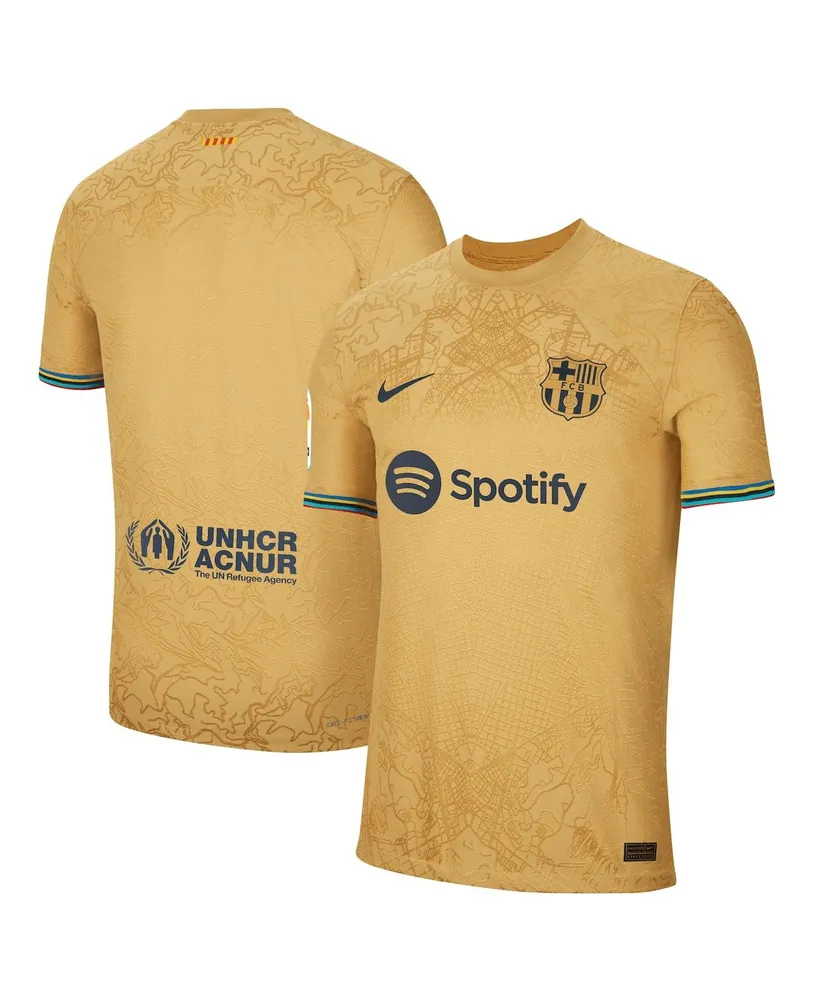 Men's Nike Yellow Barcelona 2022/23 Away Authentic Blank Jersey