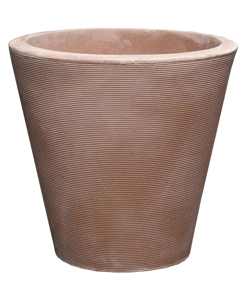 Crescent Garden DoubleWalled Madison Planter 14" Weatherd Terrcotta