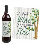 Family Tree Reunion - Party Decor - Wine Bottle Label Stickers - 4 Ct