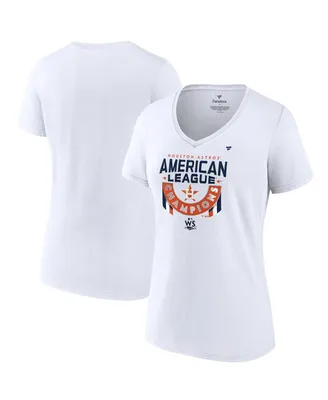 Women's Fanatics White Houston Astros 2022 American League Champions Locker Room Plus V-Neck T-shirt