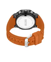 Kenneth Cole Reaction Men's Ana-digi Orange Silicon Strap Watch, 48mm