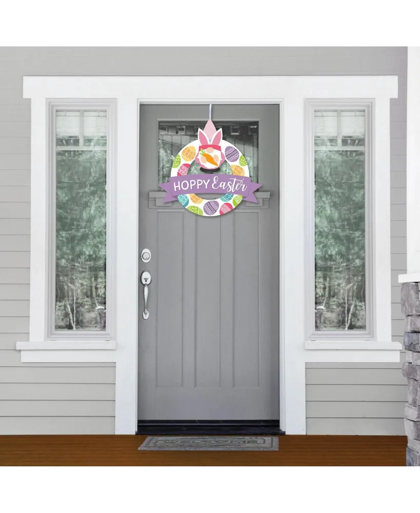Easter Gnomes - Outdoor Spring Bunny Party Decor - Front Door Wreath