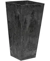 Novelty 35138 Artstone Ella Tall Square Planter Black -13.5 Inch