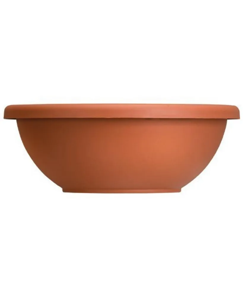 Hc Companies Round Plastic Garden Bowl Planter Clay Color 12 Inch