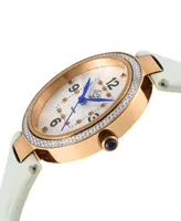 GV2 by Gevril Women's Piemonte Swiss Quartz Diamond Accents Italian Leather Strap Watch 36mm