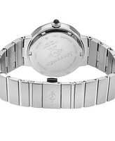 GV2 by Gevril Women's Sorrento Swiss Quartz Diamond Accents Silver-Tone Stainless Steel Bracelet Watch 32mm