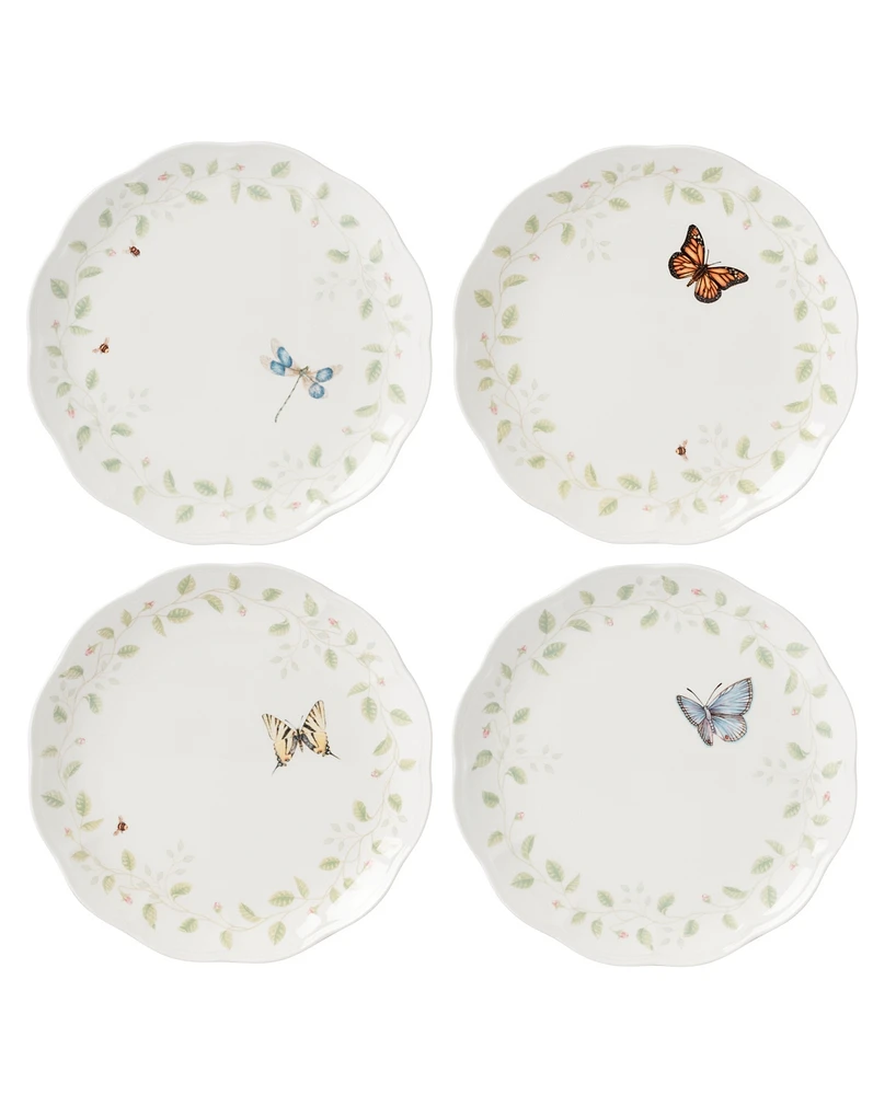 Lenox Butterfly Meadow Floral 4 Piece Dinner Plate Set, Service for 4