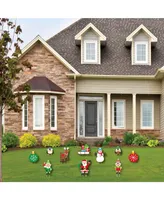 Big Dot of Happiness Very Merry Christmas Lawn Decor - Outdoor Holiday Santa Claus Yard Decor - 10 Pc