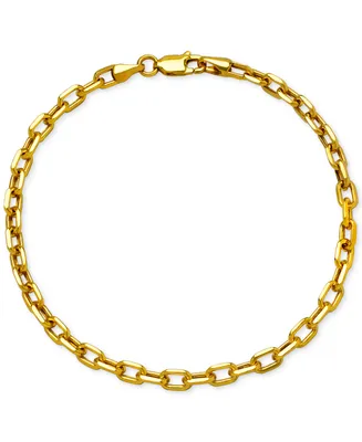 Paperclip Link Chain Bracelet in 14k Gold 7-1/2"