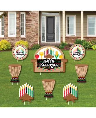 Happy Kwanzaa - Outdoor Lawn Decor - Party Holiday Yard Signs - Set of 8