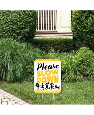 Please Slow Down - Outdoor Lawn Sign - Kids at Play Neighborhood Yard Sign 1 Pc