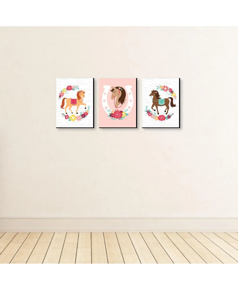 Run Wild Horses - Pony Nursery Wall Art & Kids Room Decor - 7.5 x 10" 3 Prints