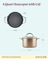 Anolon Ascend Hard Anodized Aluminum Non-Stick 4-Quart Saucepot with Lid