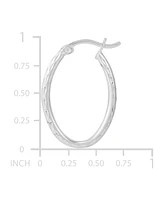 Giani Bernini Textured Oval Hoop Earrings 25mm, Created for Macy's