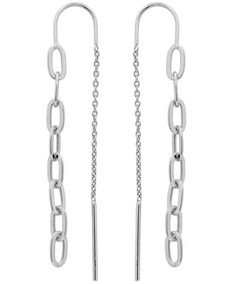 Giani Bernini Chain Link Threader Drop Earrings 18k Gold-Plated Sterling Silver, Created for Macy's (Also Silver)